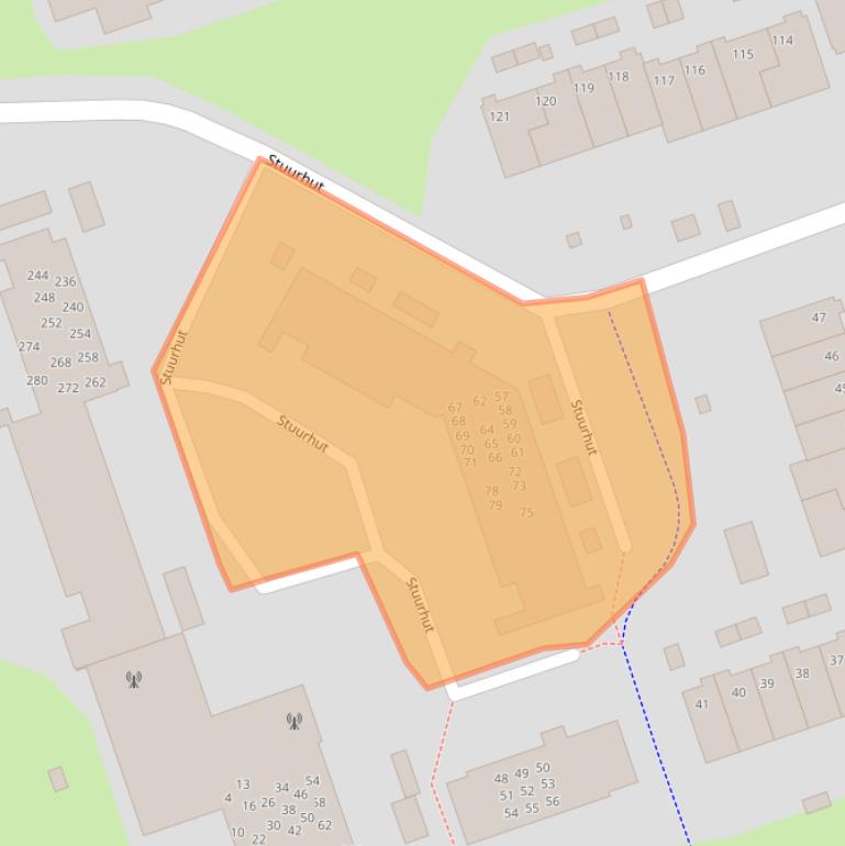 Kaart van postcodegebied 9733AR.