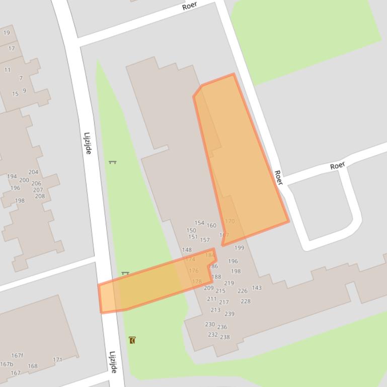 Kaart van postcodegebied 9733AT.