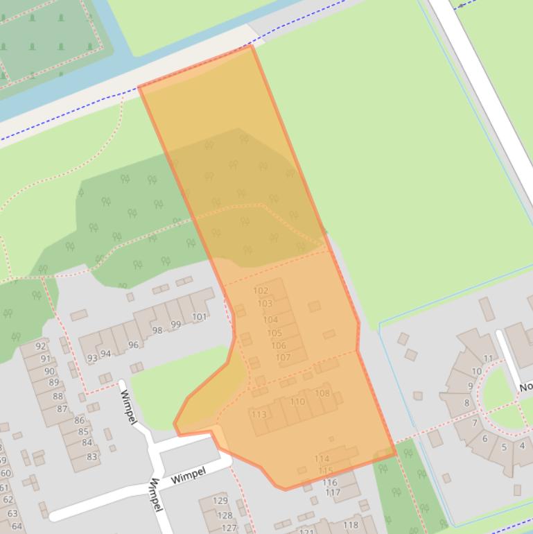 Kaart van postcodegebied 9733BN.