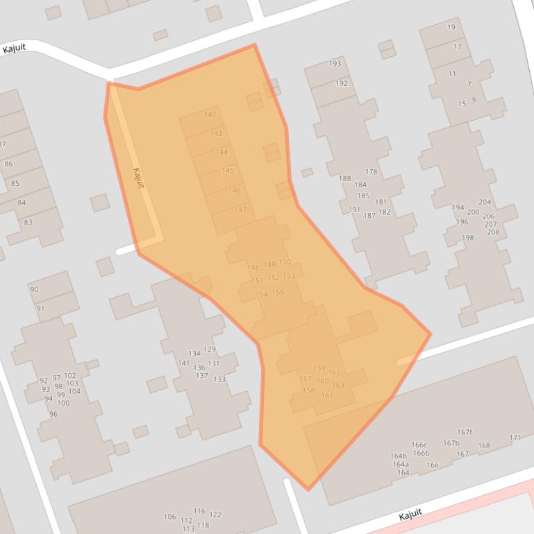 Kaart van postcodegebied 9733CJ.