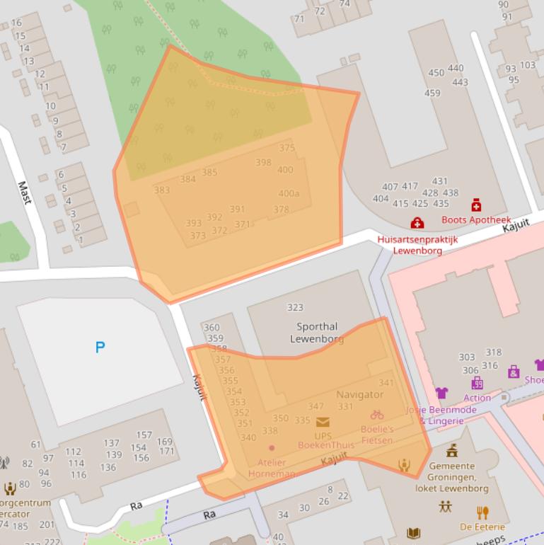 Kaart van postcodegebied 9733CP.