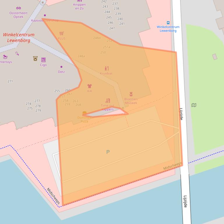 Kaart van postcodegebied 9733CS.