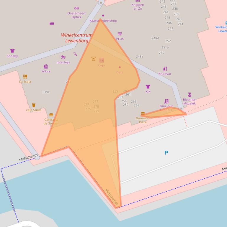 Kaart van postcodegebied 9733CT.