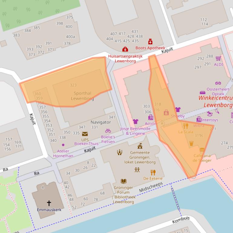 Kaart van postcodegebied 9733CX.