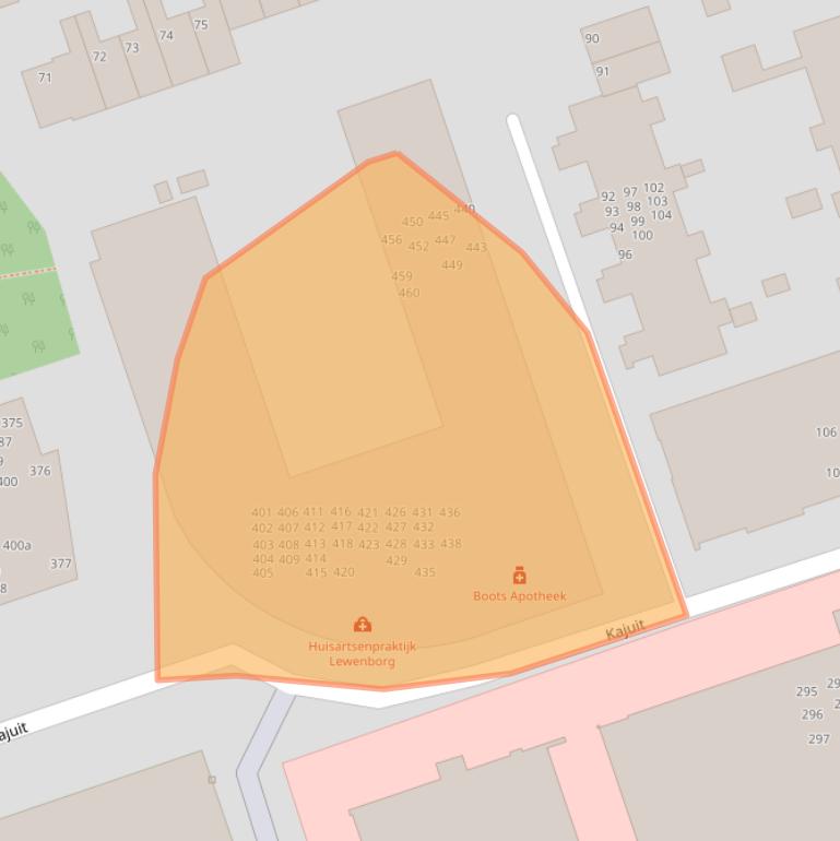 Kaart van postcodegebied 9733CZ.