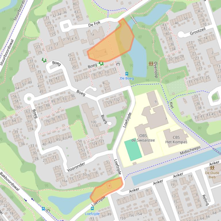 Kaart van postcodegebied 9733EA.