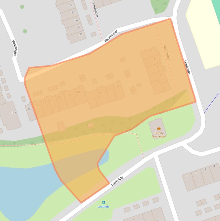 Kaart van postcodegebied 9733EG.