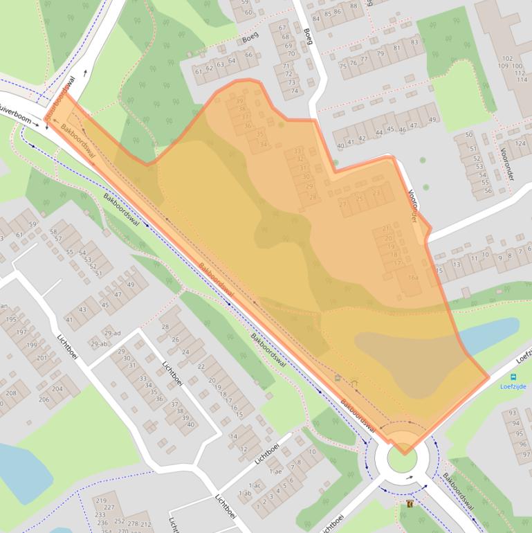 Kaart van postcodegebied 9733EH.