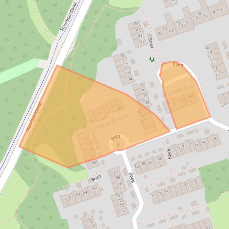 Kaart van postcodegebied 9733EM.
