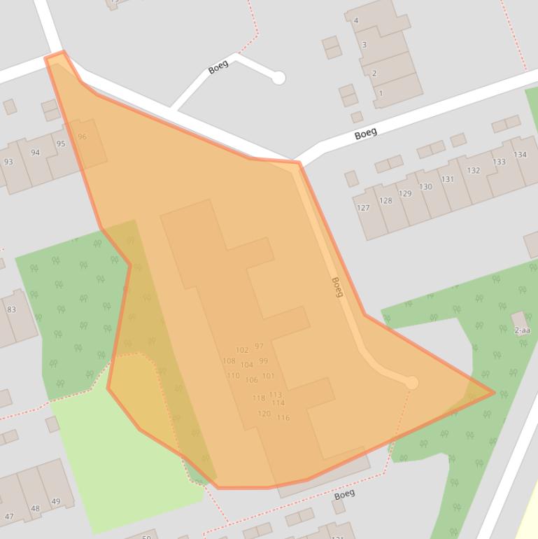 Kaart van postcodegebied 9733ER.