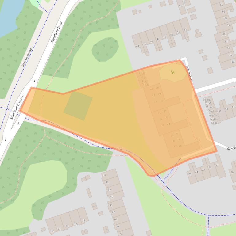 Kaart van postcodegebied 9733GC.