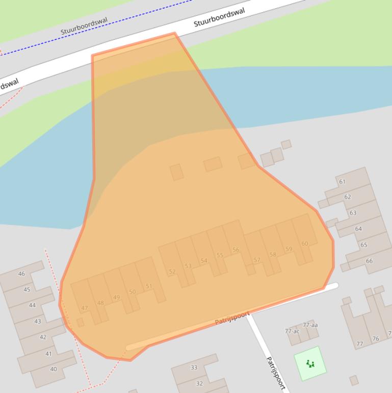 Kaart van postcodegebied 9733GK.