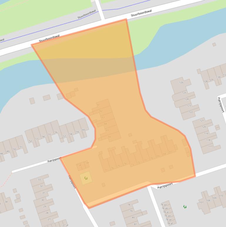 Kaart van postcodegebied 9733GL.