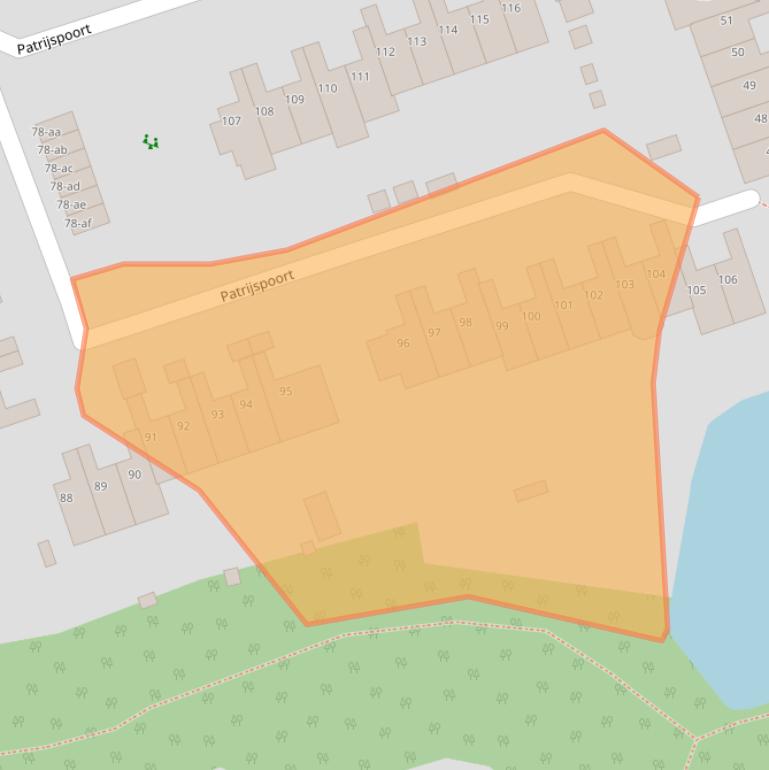 Kaart van postcodegebied 9733GN.