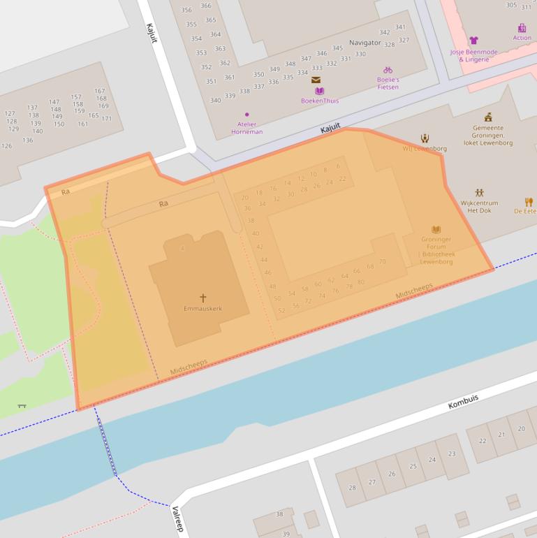 Kaart van postcodegebied 9733HS.