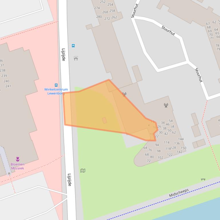 Kaart van postcodegebied 9733LA.