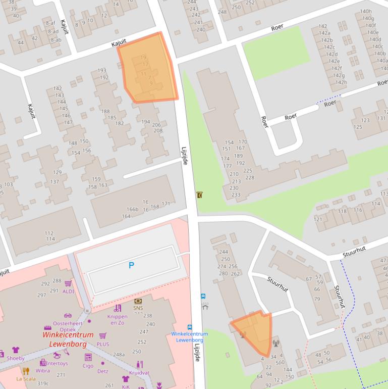 Kaart van postcodegebied 9733LR.