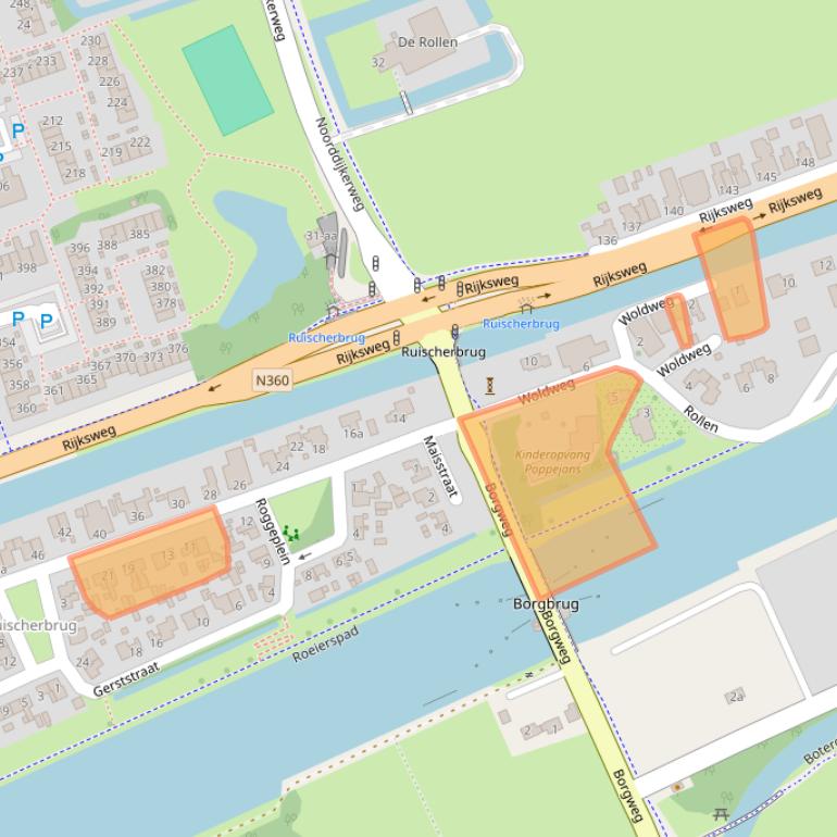 Kaart van postcodegebied 9734AA.