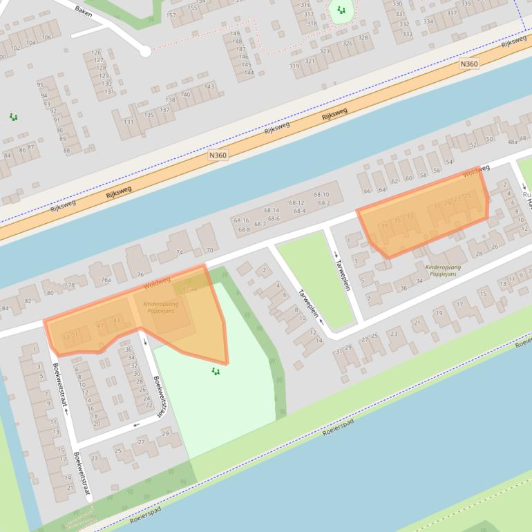 Kaart van postcodegebied 9734AB.