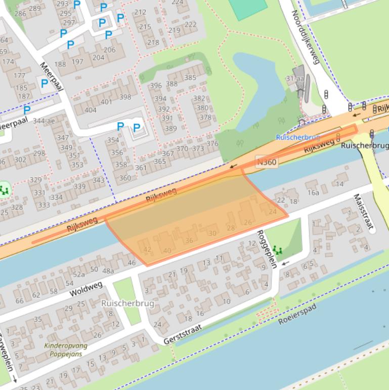 Kaart van postcodegebied 9734AD.