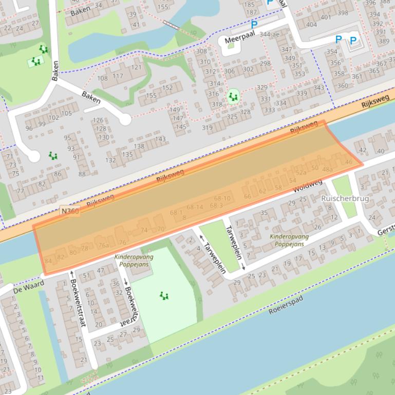Kaart van postcodegebied 9734AE.