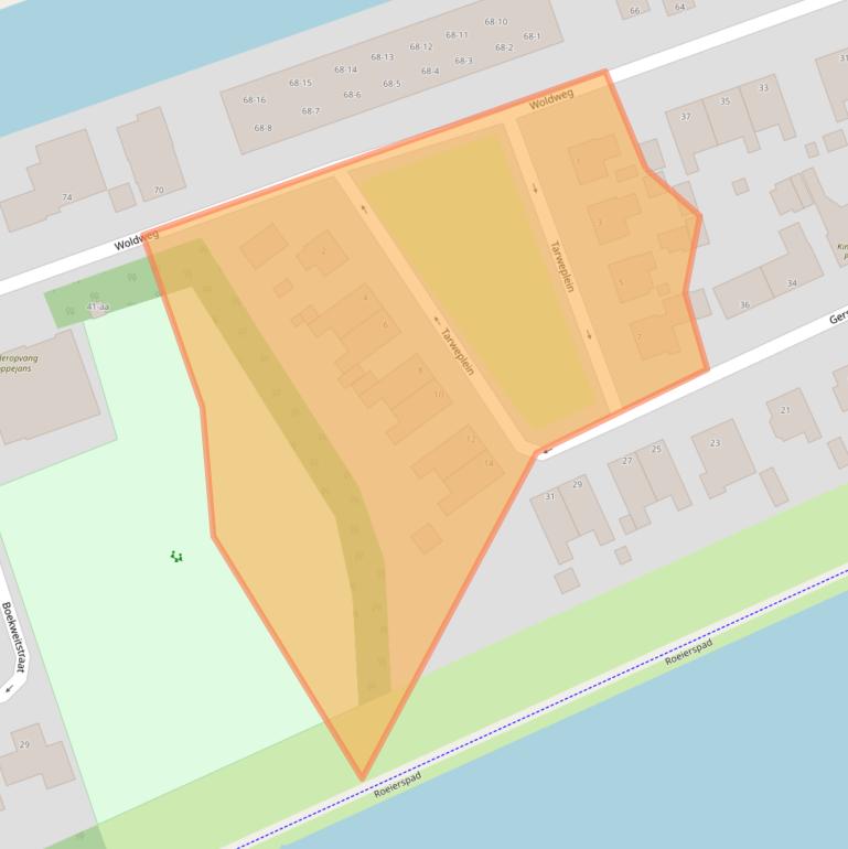 Kaart van postcodegebied 9734AL.