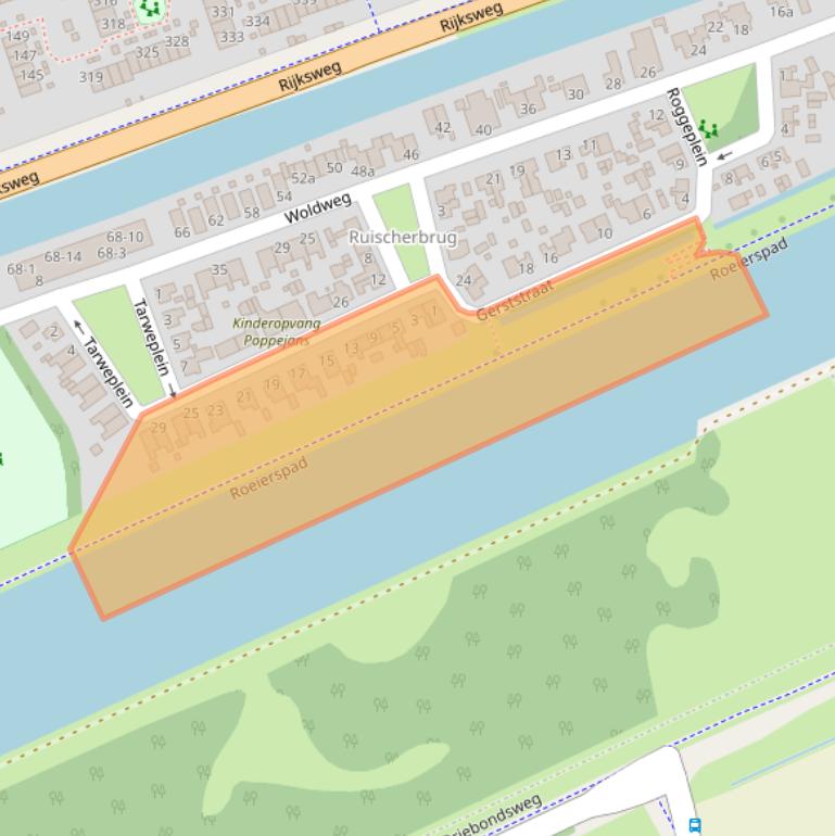 Kaart van postcodegebied 9734AM.