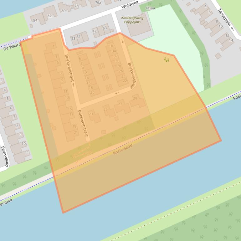 Kaart van postcodegebied 9734AW.