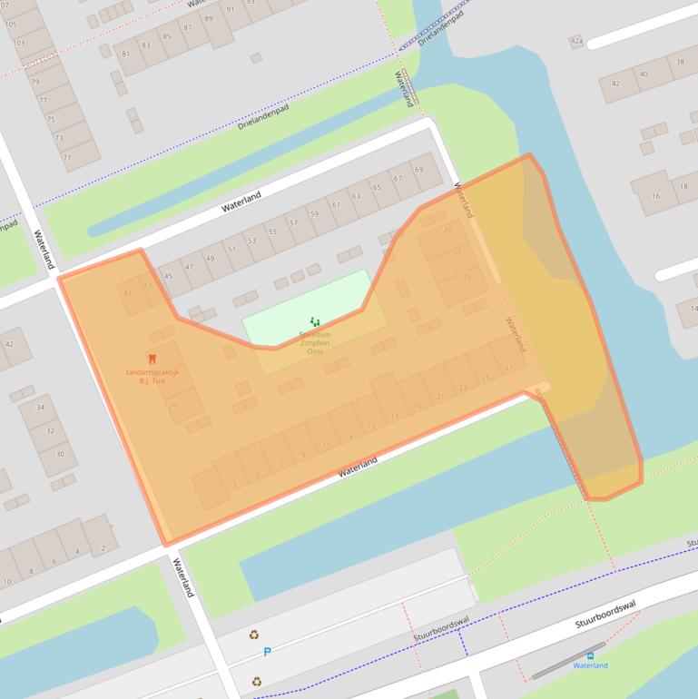 Kaart van postcodegebied 9734BA.