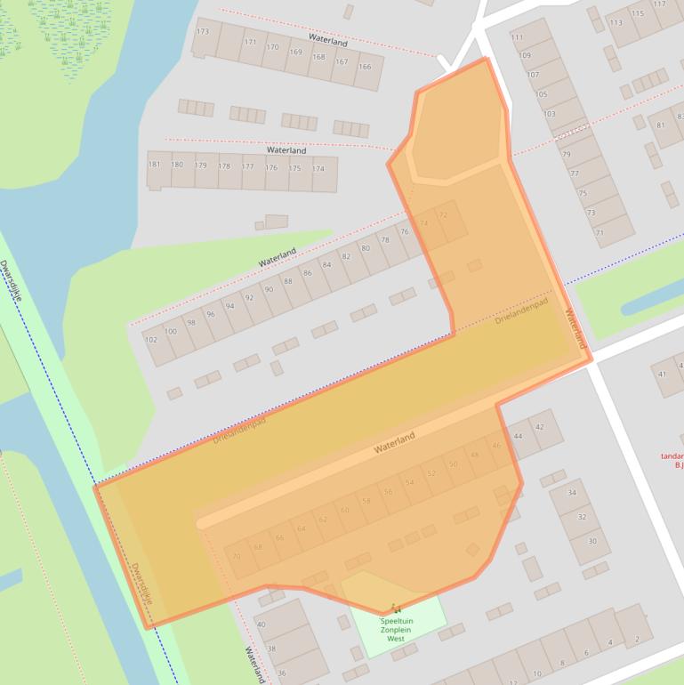 Kaart van postcodegebied 9734BJ.