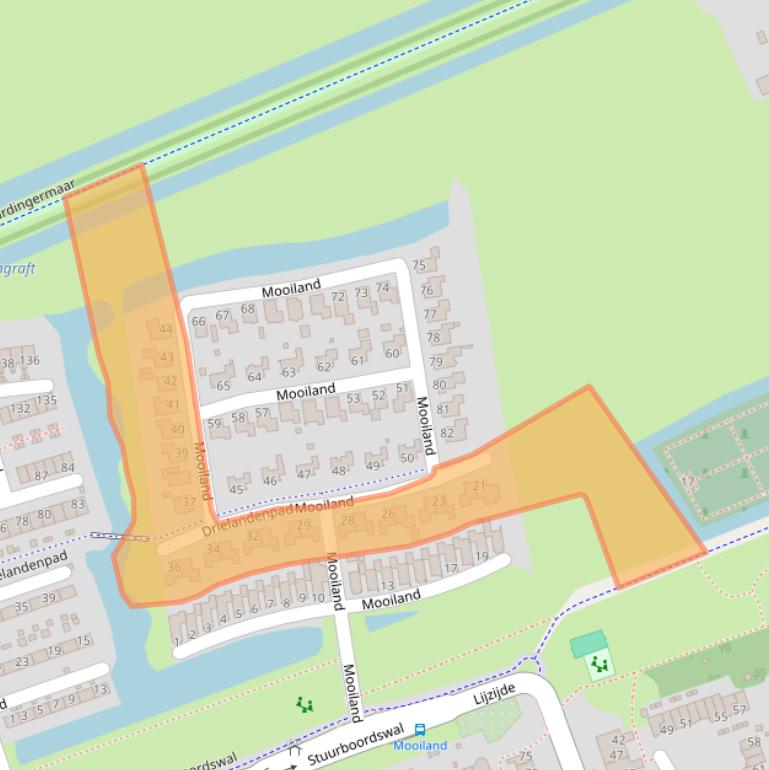 Kaart van postcodegebied 9734BT.