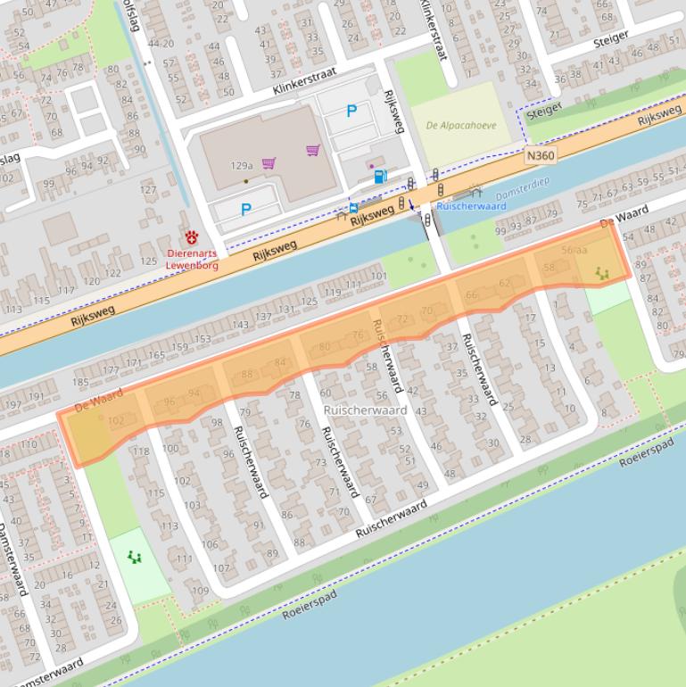 Kaart van postcodegebied 9734CS.