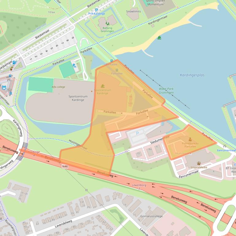 Kaart van postcodegebied 9735AB.
