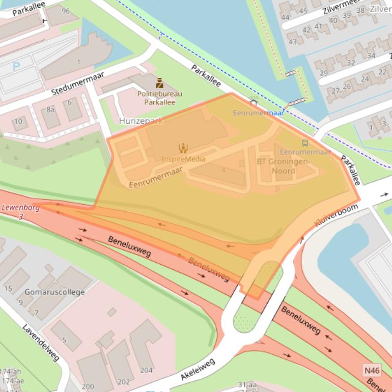 Kaart van postcodegebied 9735AD.