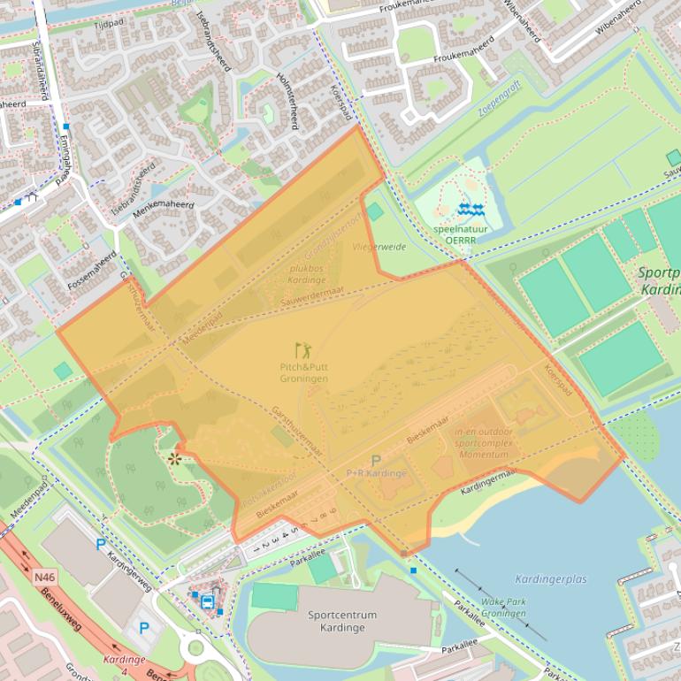 Kaart van postcodegebied 9735AE.