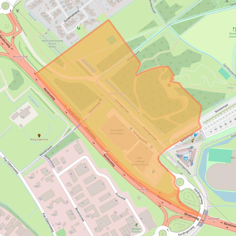Kaart van postcodegebied 9735AH.