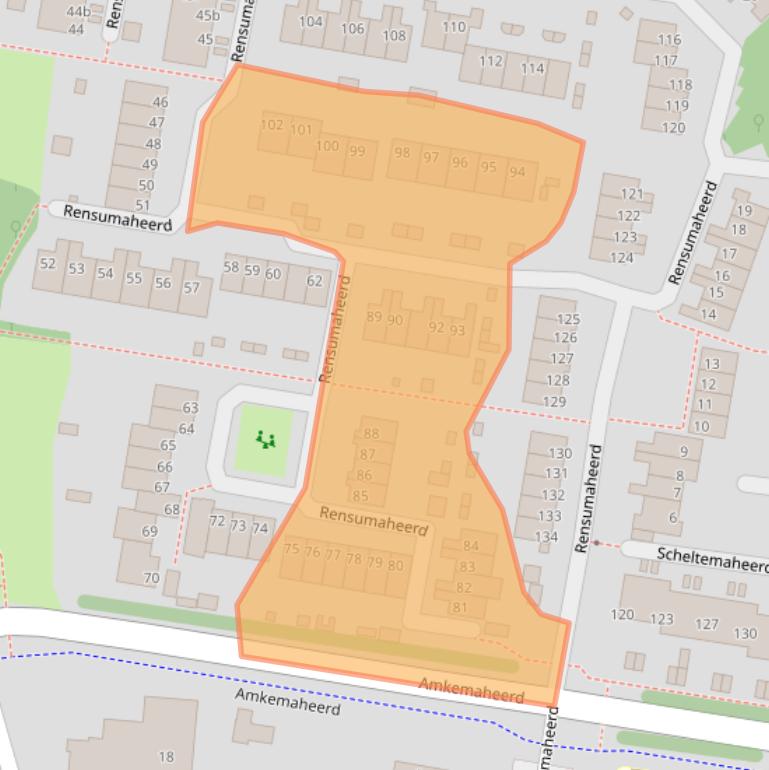 Kaart van postcodegebied 9736AD.