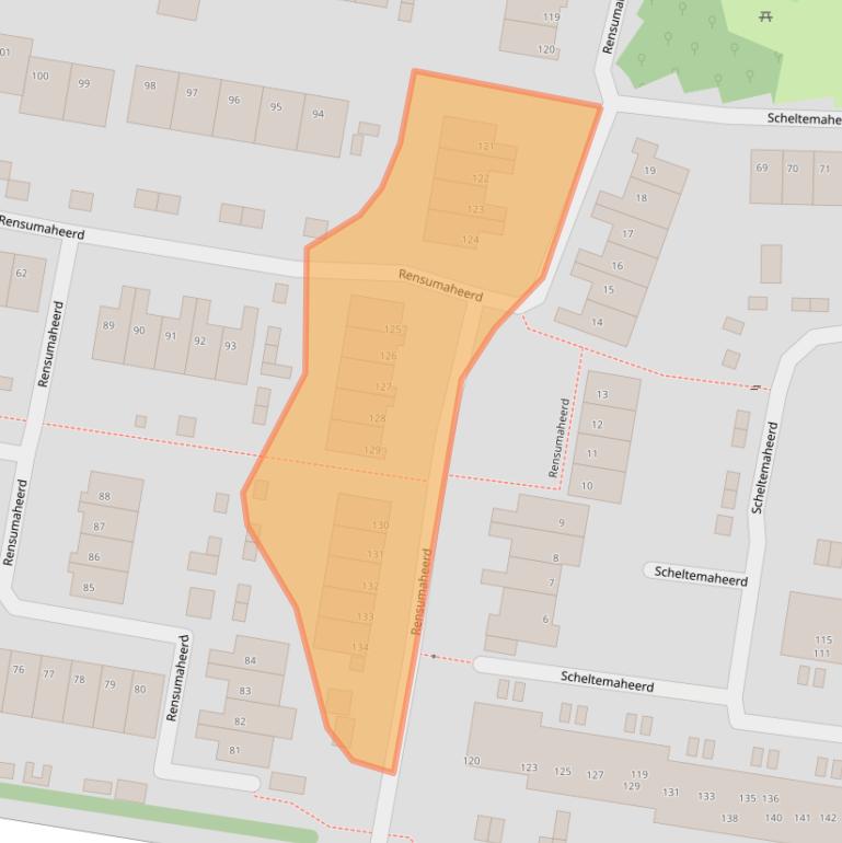 Kaart van postcodegebied 9736AG.