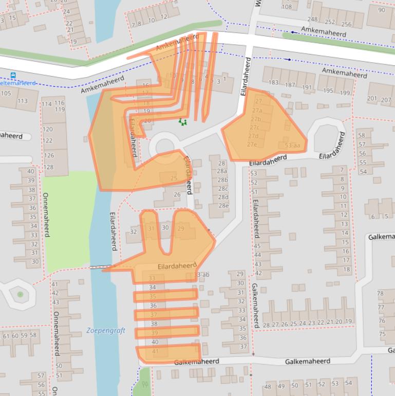 Kaart van postcodegebied 9736BA.