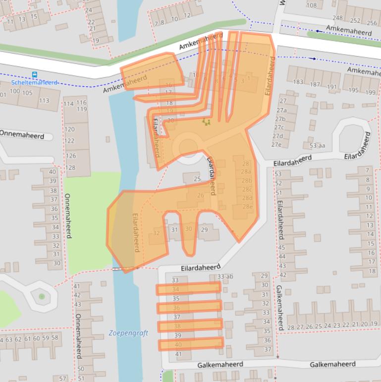 Kaart van postcodegebied 9736BC.
