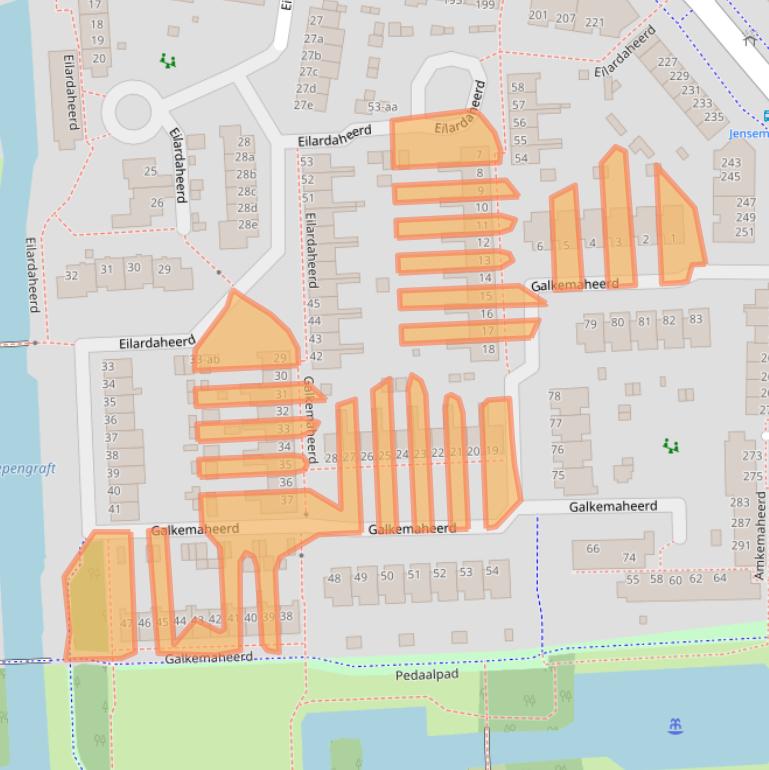 Kaart van postcodegebied 9736BE.