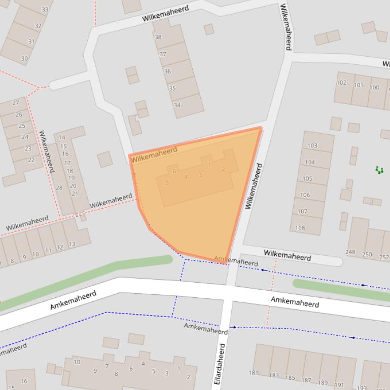 Kaart van postcodegebied 9736BK.