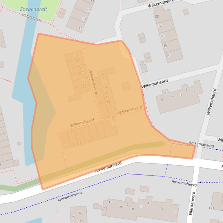 Kaart van postcodegebied 9736BL.