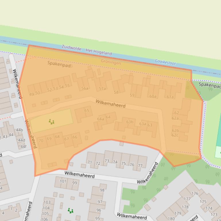 Kaart van postcodegebied 9736BN.