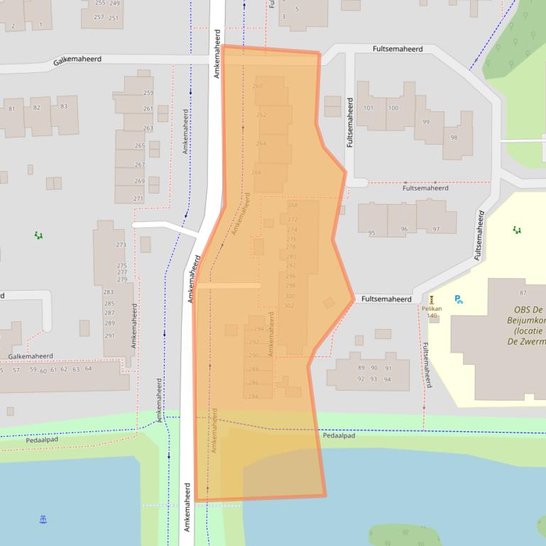 Kaart van postcodegebied 9736BW.