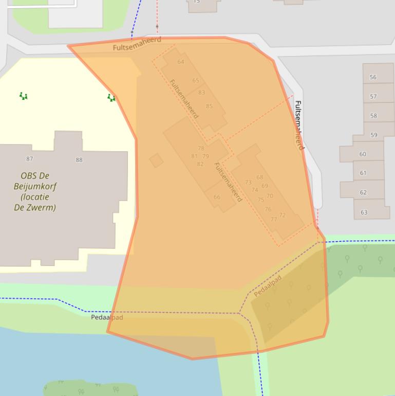 Kaart van postcodegebied 9736CS.