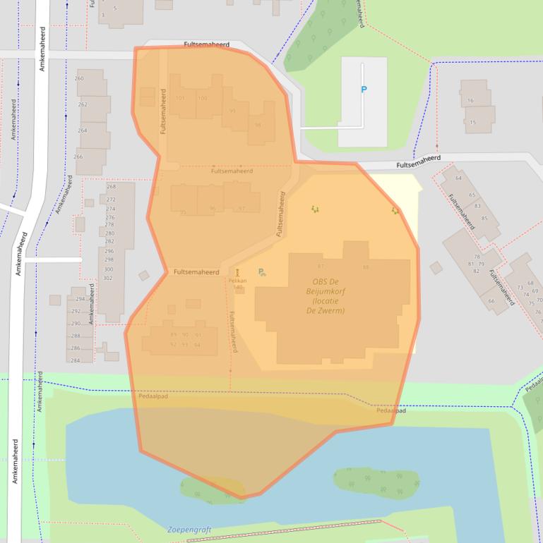 Kaart van postcodegebied 9736CT.