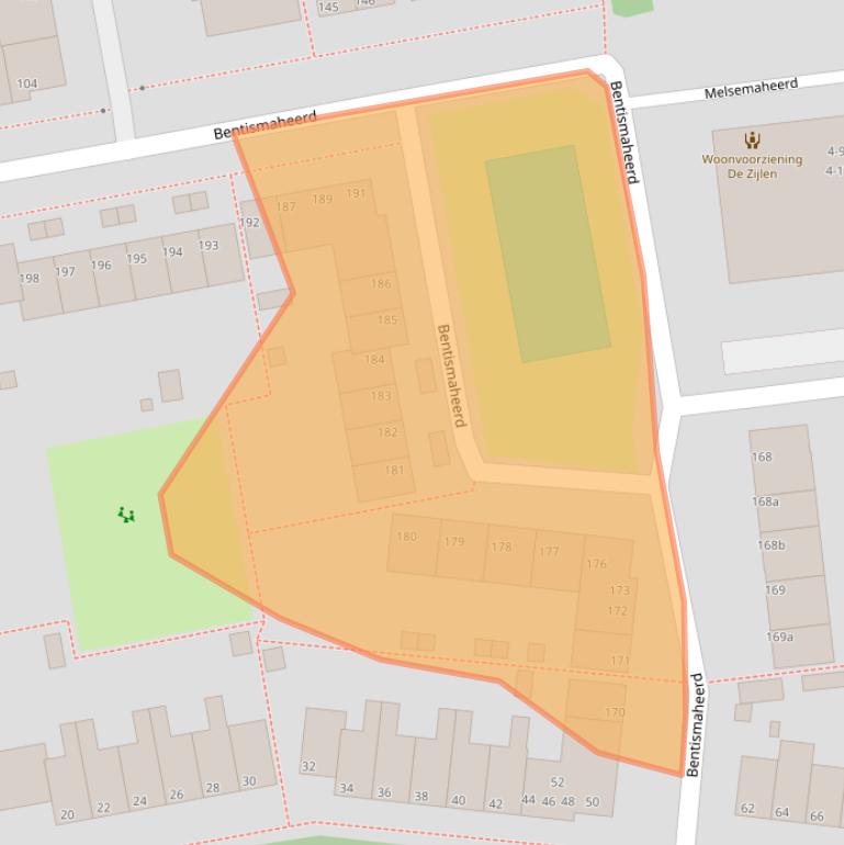 Kaart van postcodegebied 9736EK.