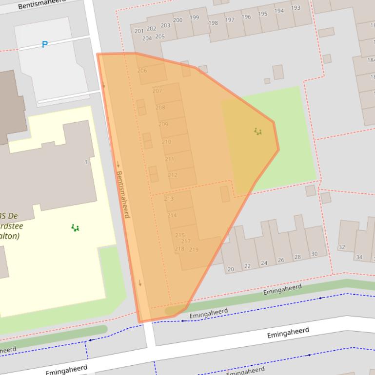 Kaart van postcodegebied 9736EM.