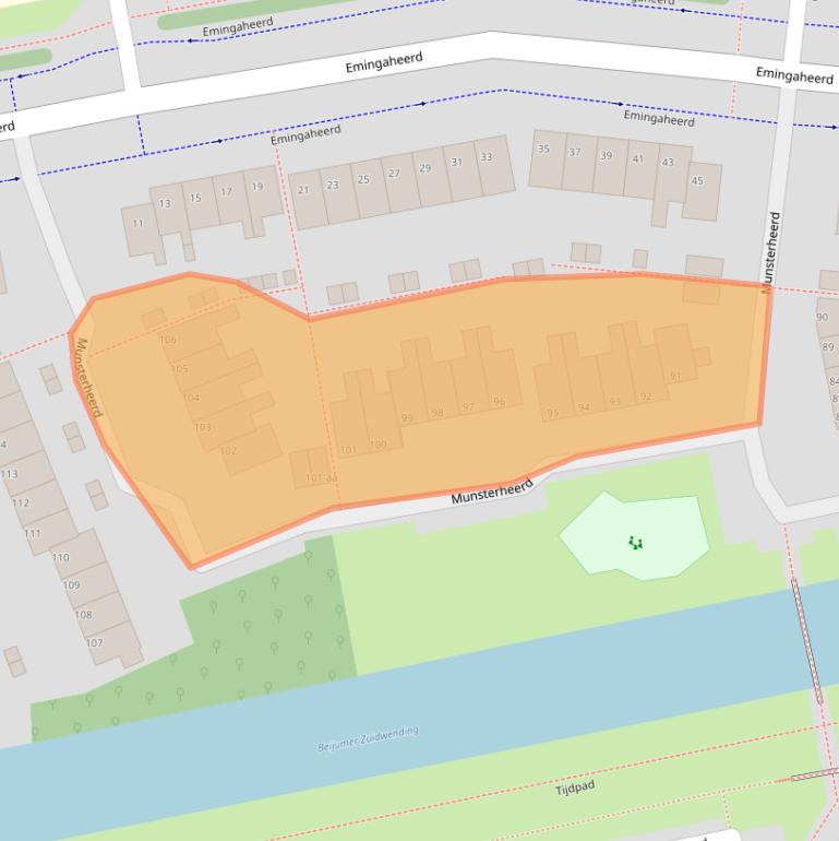 Kaart van postcodegebied 9736GL.